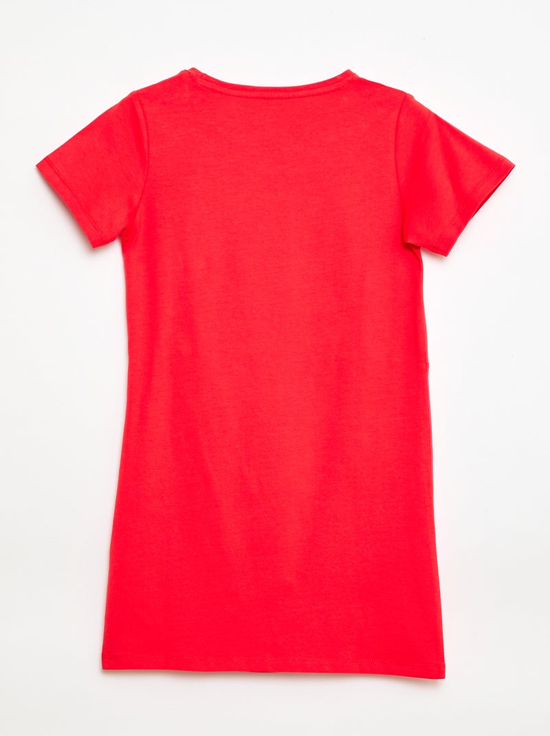 Abito t-shirt midi con fiocco decorativo sul davanti Rosso - Kiabi