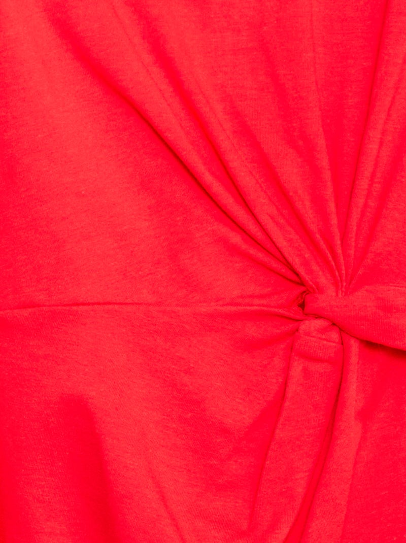 Abito t-shirt midi con fiocco decorativo sul davanti Rosso - Kiabi