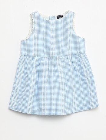 Abito vichy in garza di cotone
