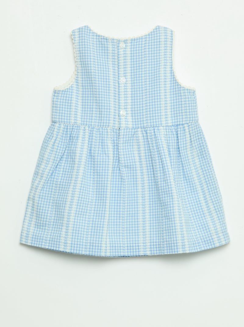 Abito vichy in garza di cotone Blu - Kiabi