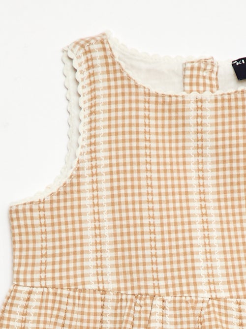 Abito vichy in garza di cotone - Kiabi
