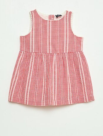 Abito vichy in garza di cotone