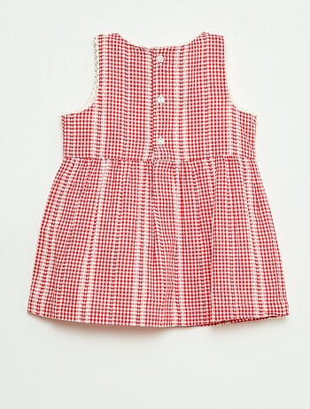 Abito vichy in garza di cotone