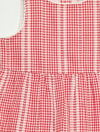 Abito vichy in garza di cotone