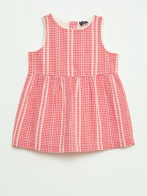 Abito vichy in garza di cotone - Kiabi