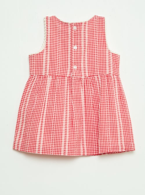 Abito vichy in garza di cotone - Kiabi