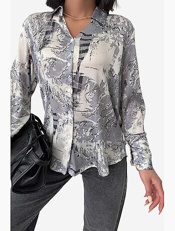 Abstract print buttoned shirt my fashion