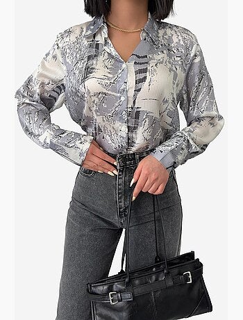 Abstract print buttoned shirt my fashion