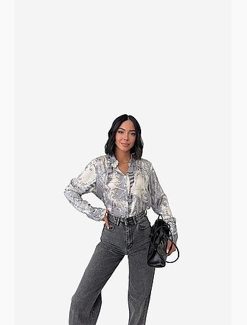 Abstract print buttoned shirt my fashion