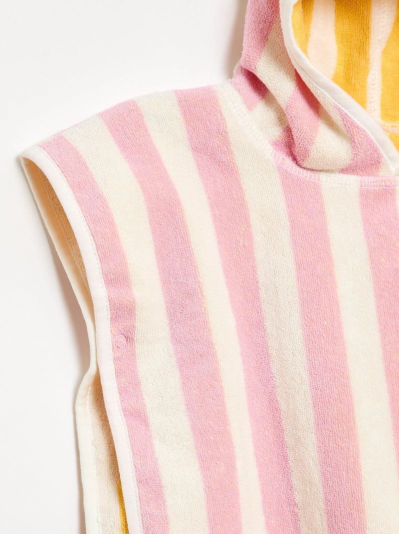 Accappatoio a poncho reversibile in spugna Rosa - Kiabi