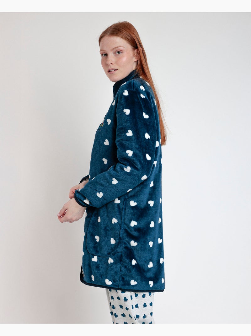 Accappatoio caldo a maniche lunghe da donna DISNEY You Make Me Love Blu marino - Kiabi