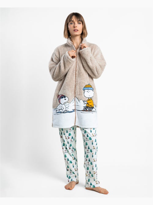 Accappatoio caldo a maniche lunghe da donna PEANUTS Snoopy Mountain - Kiabi Accappatoio caldo a maniche lunghe da donna PEANUTS Snoopy Mountain - Kiabi