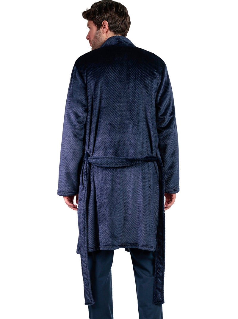 Accappatoio caldo a maniche lunghe Spiga da uomo ANTONIO MIRO Blu - Kiabi