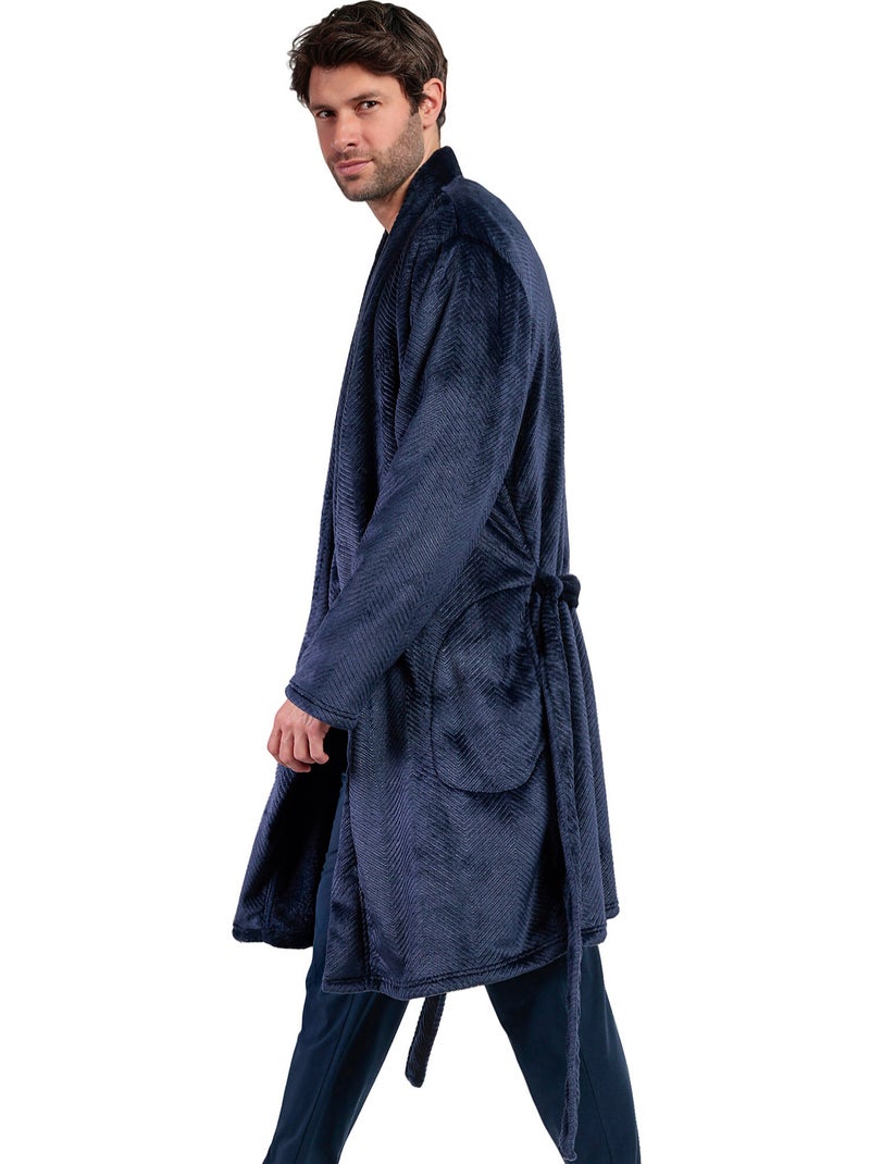 Accappatoio caldo a maniche lunghe Spiga da uomo ANTONIO MIRO Blu - Kiabi