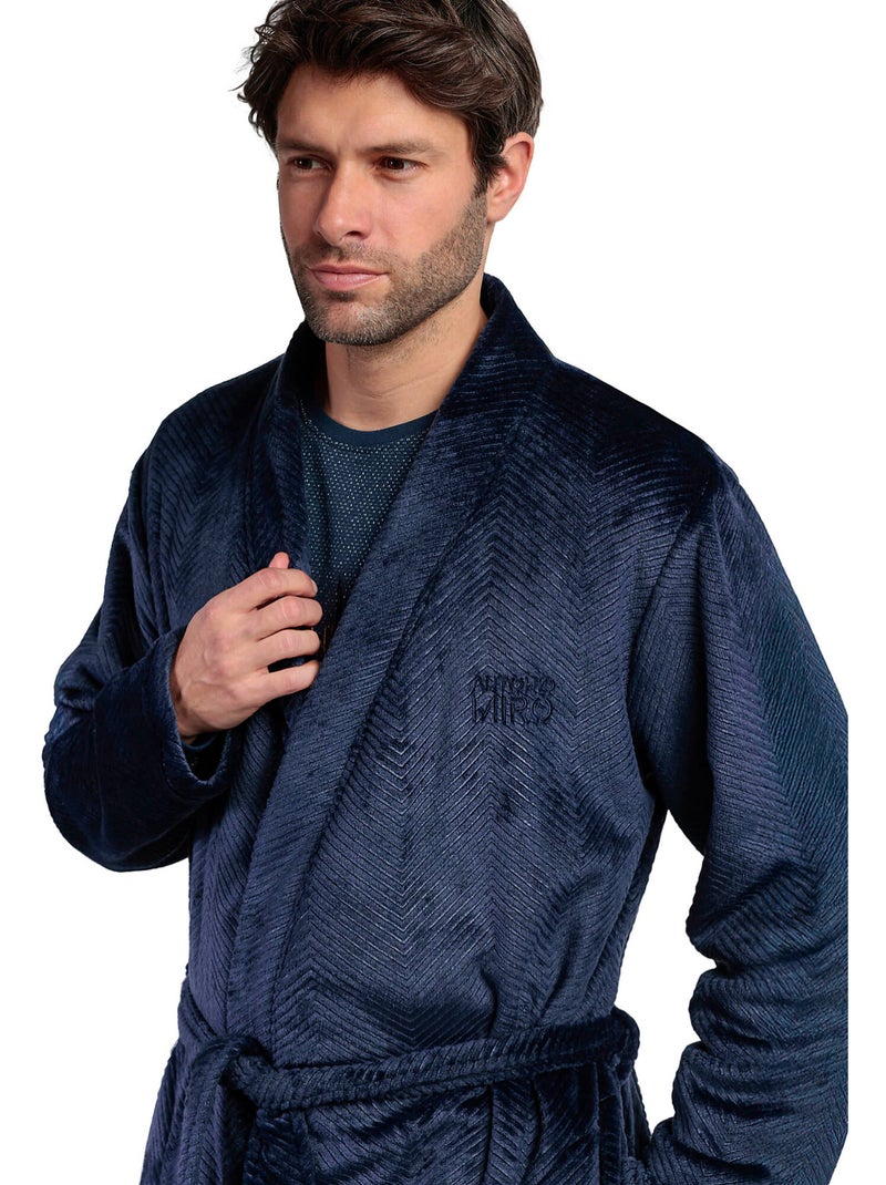 Accappatoio caldo a maniche lunghe Spiga da uomo ANTONIO MIRO Blu - Kiabi