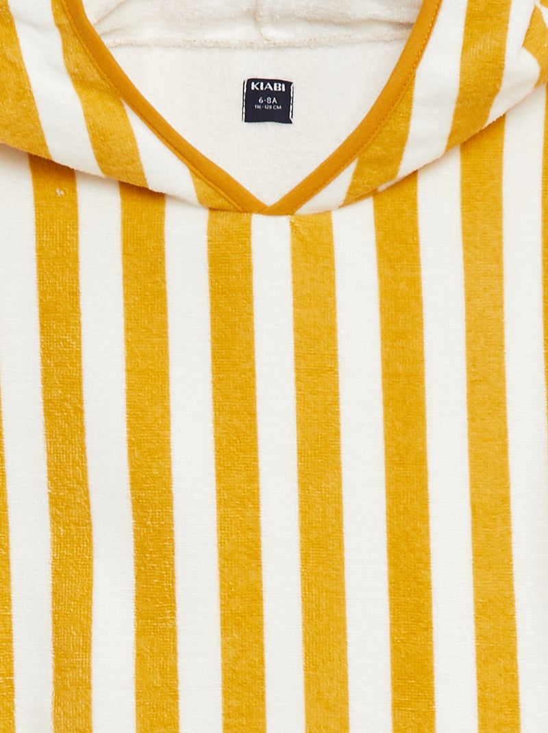 Accappatoio con cappuccio a righe GIALLO - Kiabi