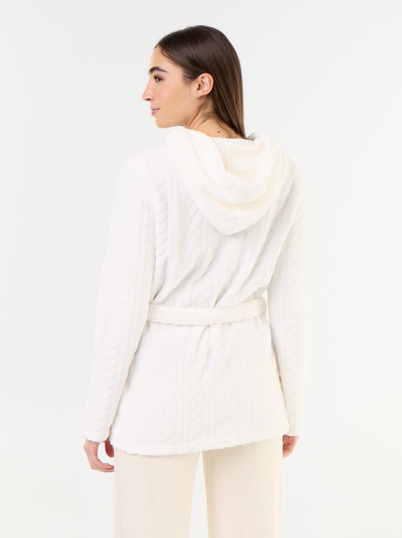 Accappatoio con cappuccio e tasche Bianco - Kiabi