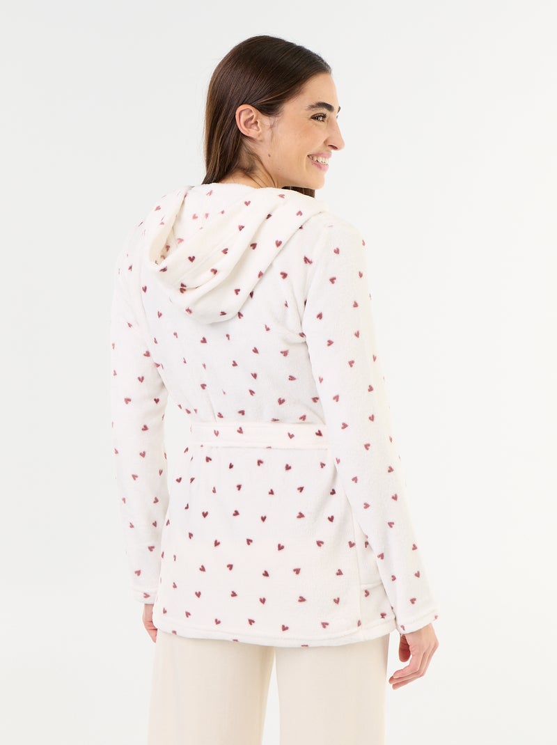 Accappatoio con cappuccio e tasche Bianco - Kiabi