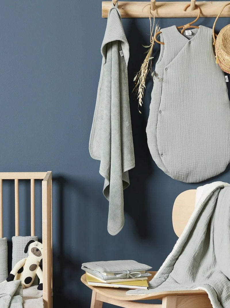 Accappatoio con cappuccio in bambù per bambino | BB&CO Verde acqua - Kiabi