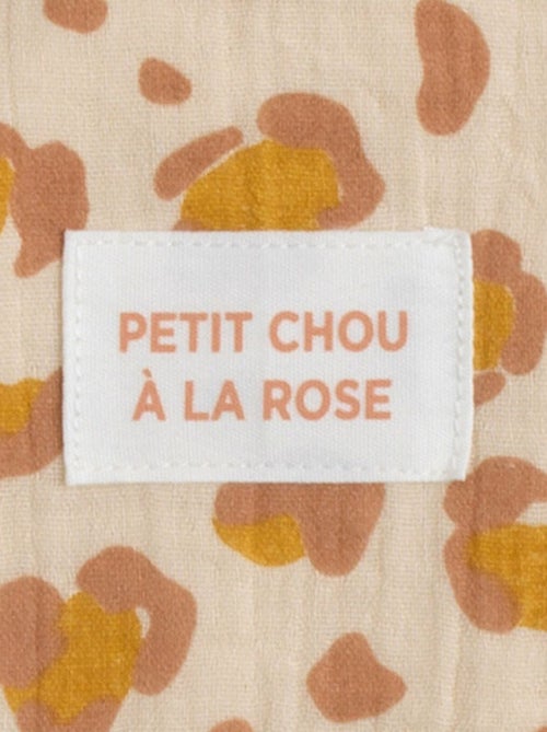 Accappatoio con cappuccio in garza di cotone e guanto con fantasia leopardata per - SAUTHON - Kiabi