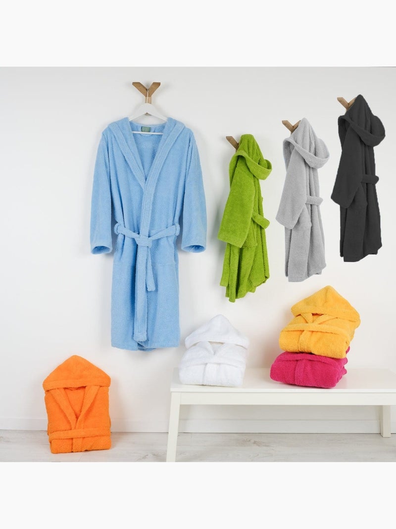 Accappatoio da bambino con cappuccio in spugna di cotone bouclé COCOON Blu - Kiabi