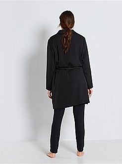 Accappatoio da casa foderato in maglia peluche - Kiabi