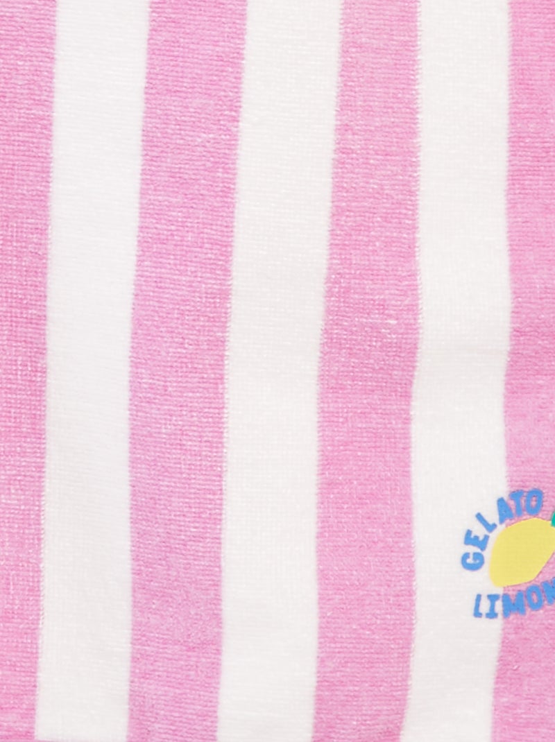 Accappatoio en spugna a righe ROSA - Kiabi