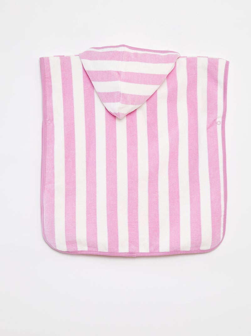 Accappatoio en spugna a righe ROSA - Kiabi