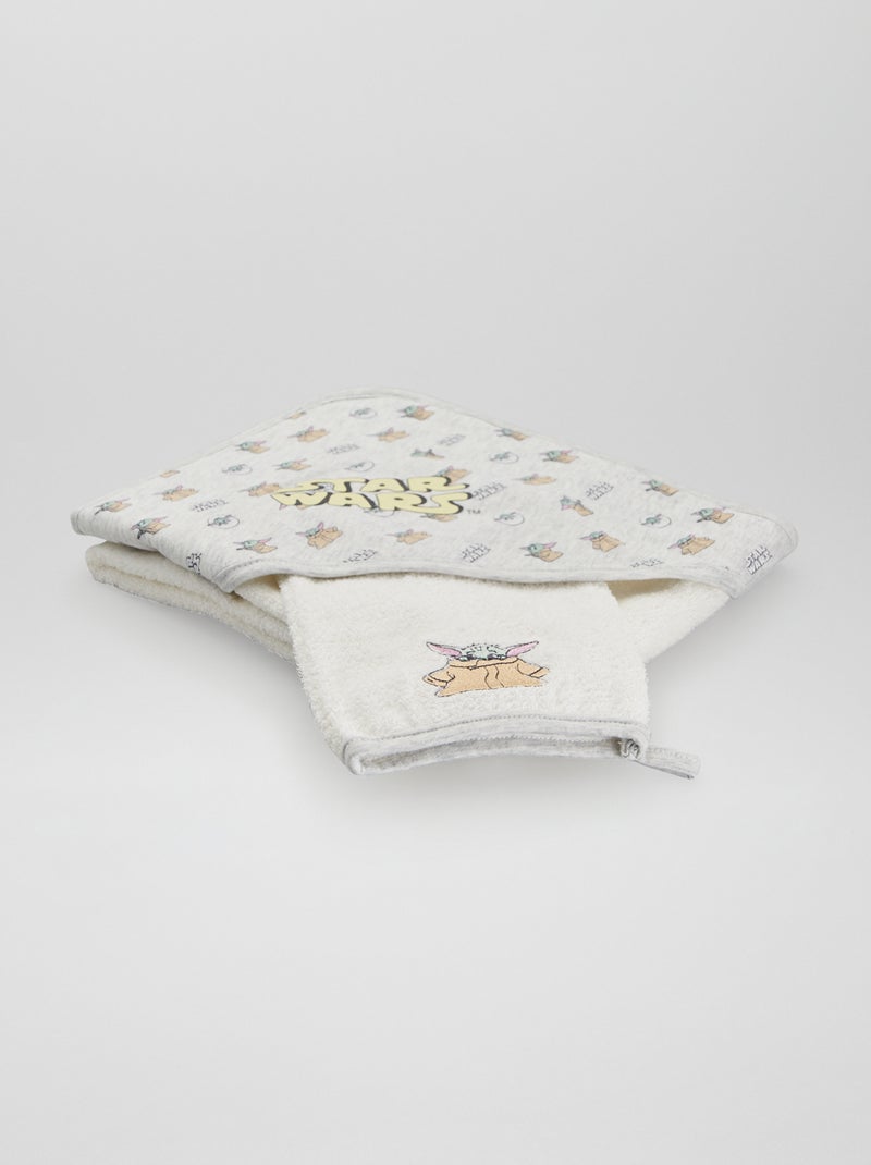 Accappatoio + guanto da bagno Baby Yoda GRIGIO - Kiabi