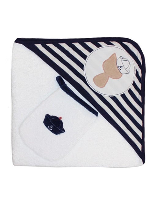Accappatoio + Guanto "SAILOR" Les Chatounets - Kiabi