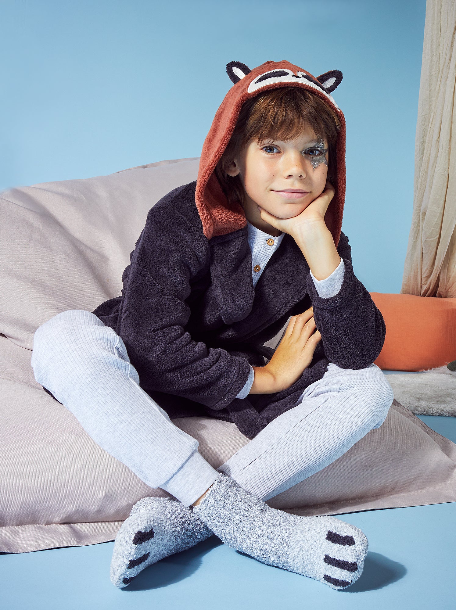 Accappatoio In Pile Lilo E Stitch Per Bambine - Con Cappuccio E Orecchie, Blu - Foto 2