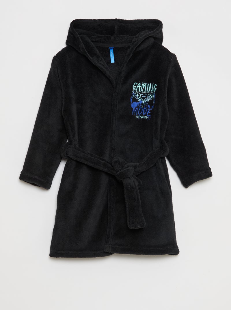 Accappatoio in pile Nero Bambino Kiabi