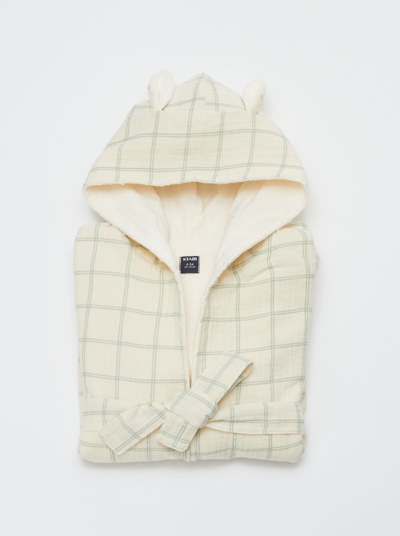 Accappatoio in spugna e garza di cotone - Kiabi Home BEIGE - Kiabi