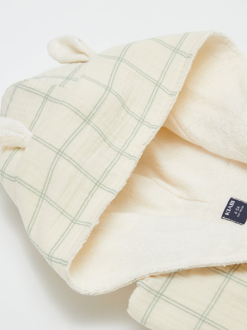 Accappatoio in spugna e garza di cotone - Kiabi Home BEIGE - Kiabi