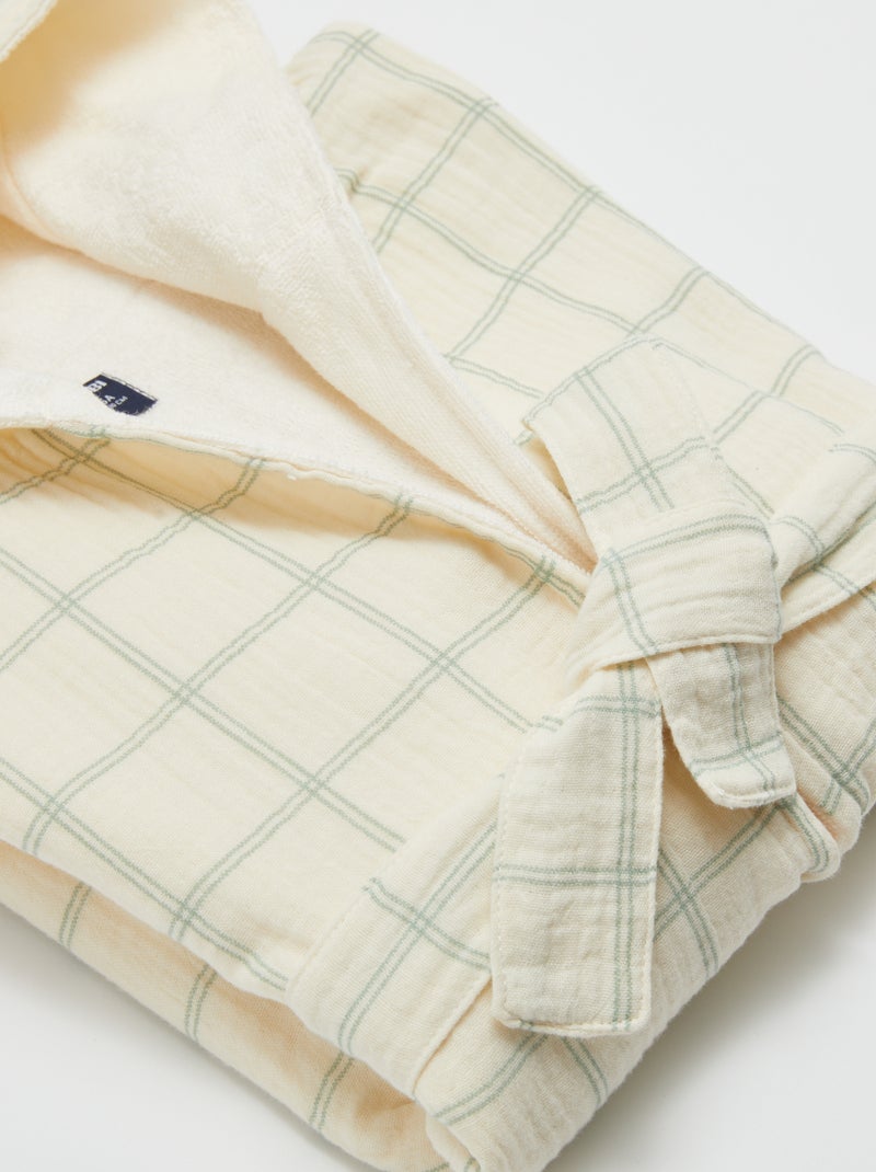 Accappatoio in spugna e garza di cotone - Kiabi Home BEIGE - Kiabi