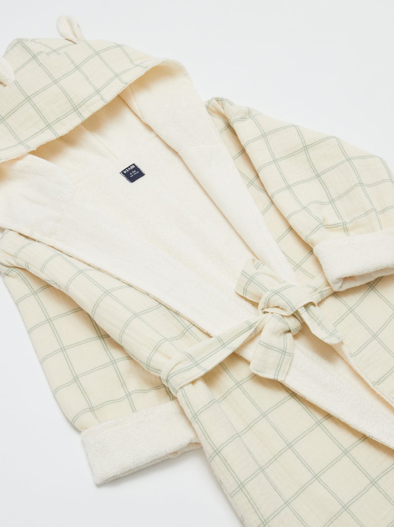 Accappatoio in spugna e garza di cotone - Kiabi Home BEIGE - Kiabi
