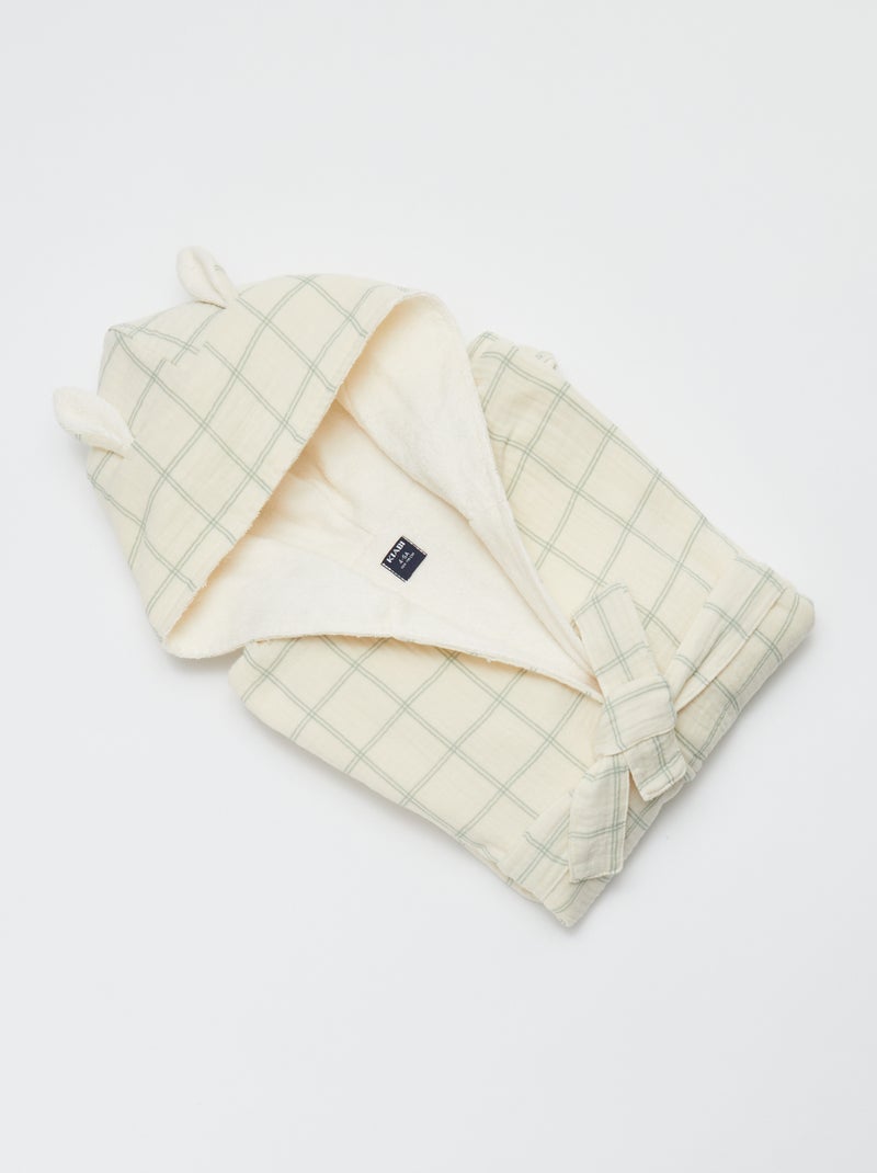 Accappatoio in spugna e garza di cotone - Kiabi Home BEIGE - Kiabi