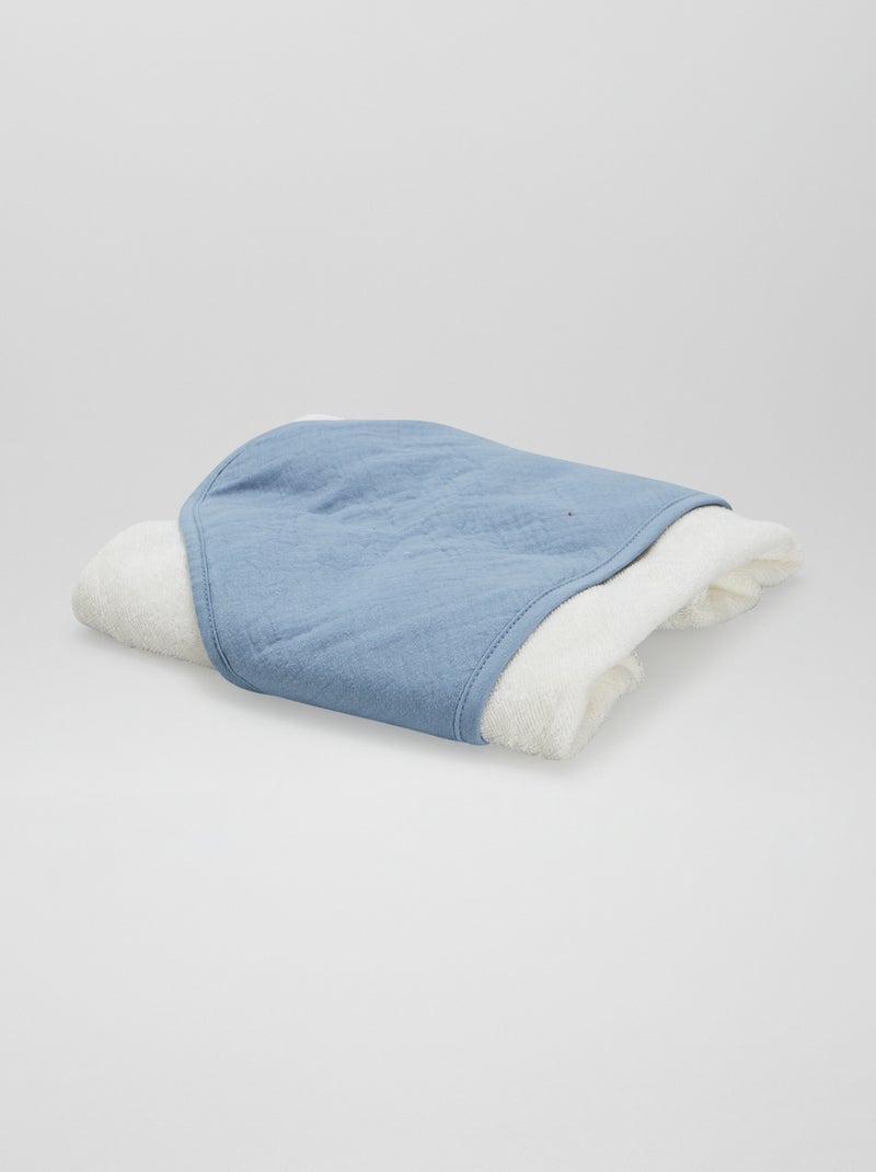 Accappatoio in spugna e garza di cotone BLU - Kiabi