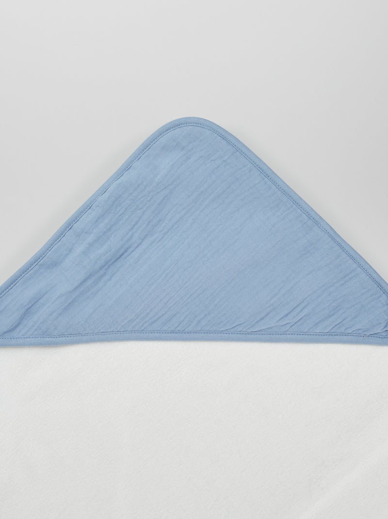 Accappatoio in spugna e garza di cotone BLU - Kiabi