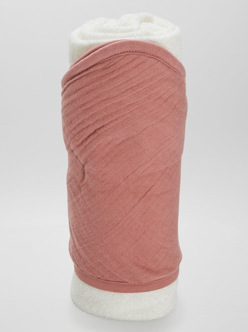 Accappatoio in spugna e garza di cotone ROSA - Kiabi