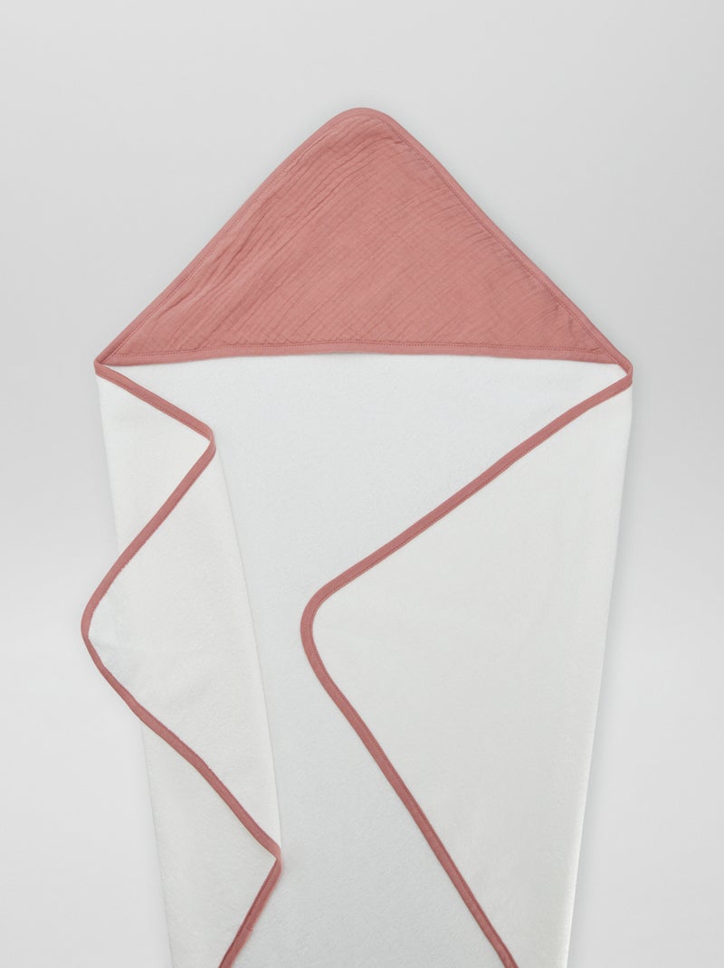 Accappatoio in spugna e garza di cotone ROSA - Kiabi