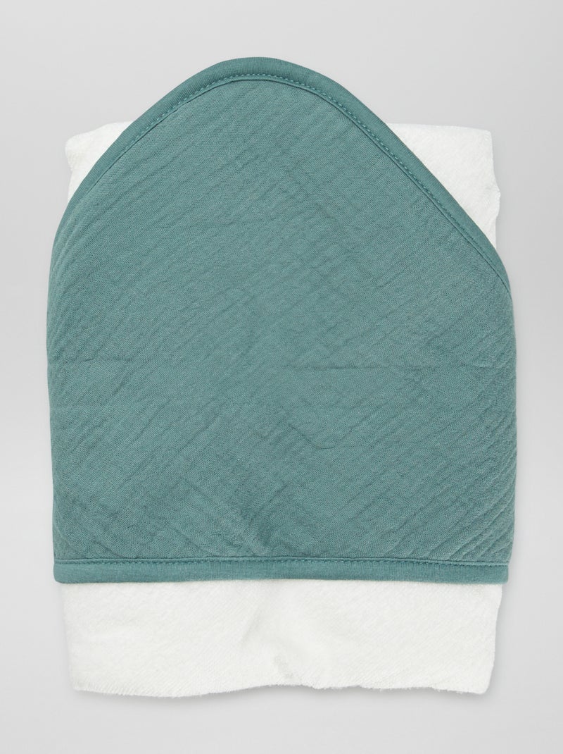 Accappatoio in spugna e garza di cotone VERDE - Kiabi