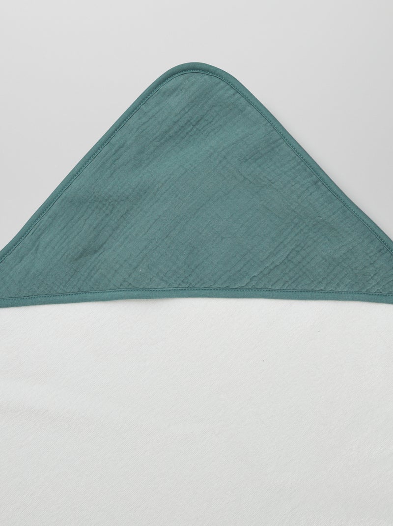 Accappatoio in spugna e garza di cotone VERDE - Kiabi