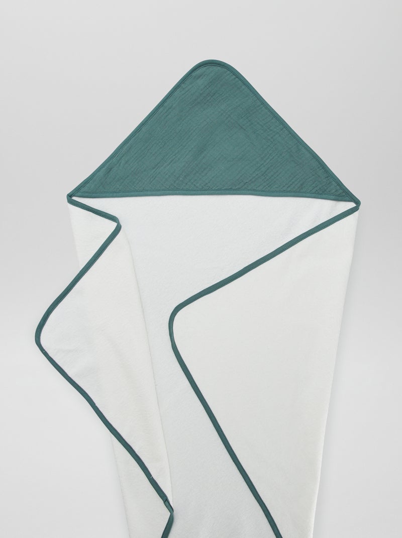 Accappatoio in spugna e garza di cotone VERDE - Kiabi