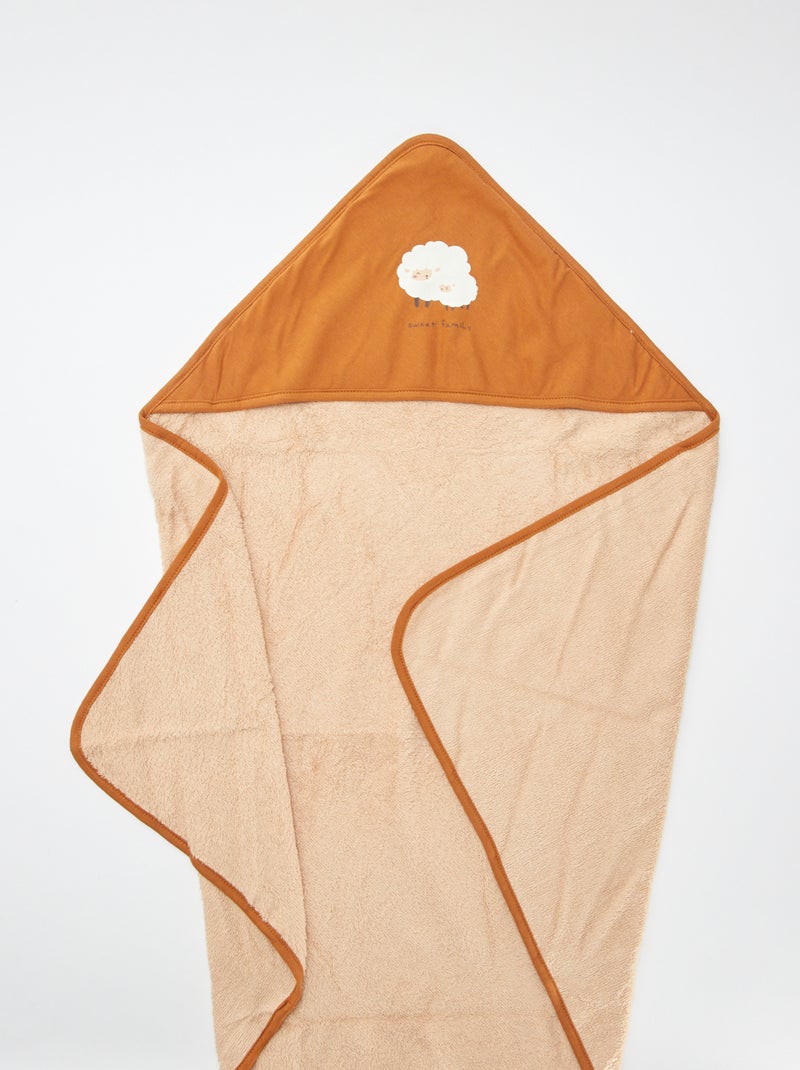 Accappatoio in spugna stampato - 75 x 75 cm ARANCIONE - Kiabi