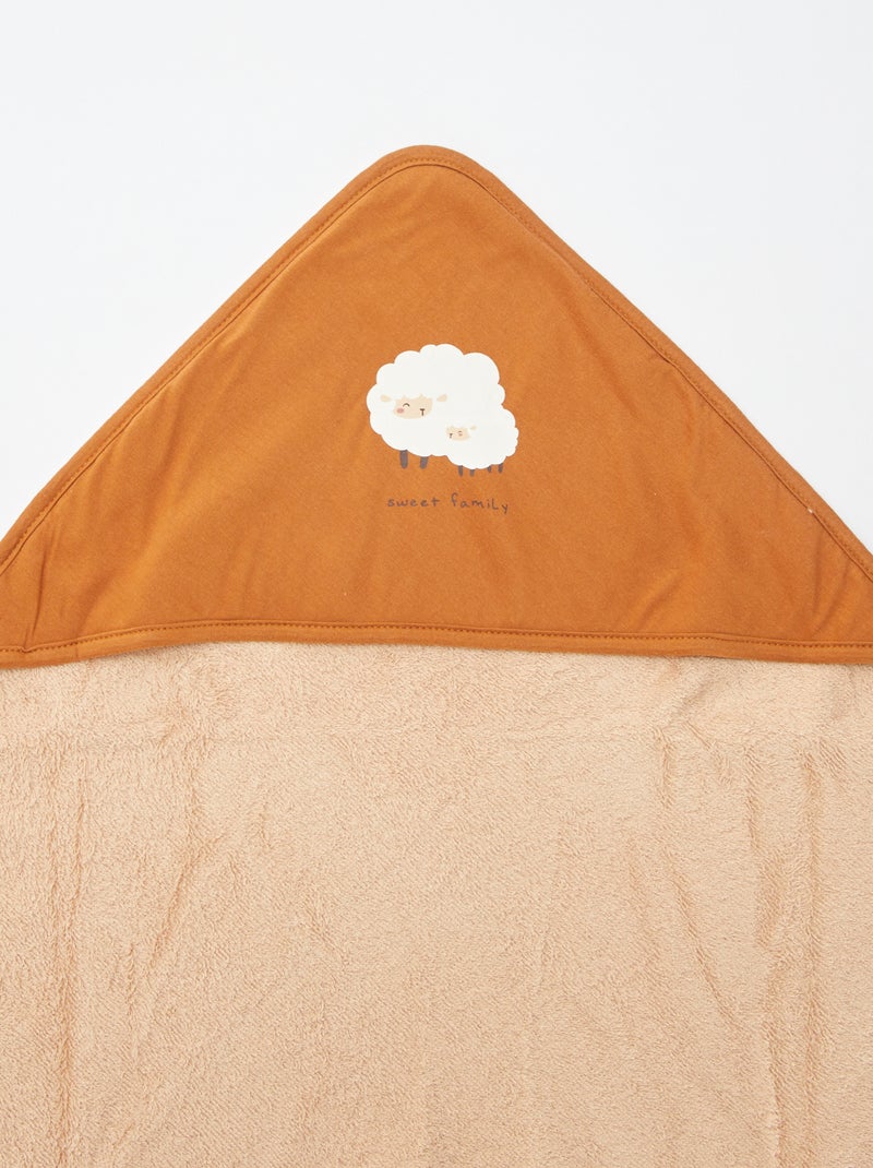 Accappatoio in spugna stampato - 75 x 75 cm ARANCIONE - Kiabi