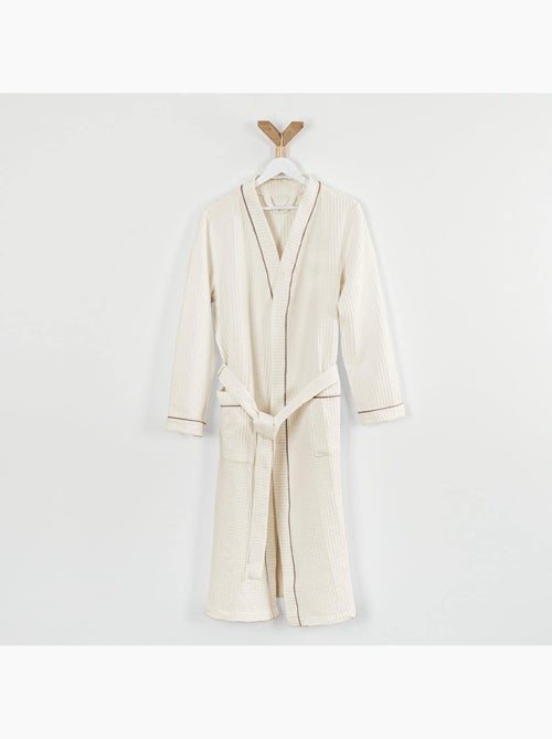 Accappatoio misto cotone 57 fili a nido d'ape KIMONO - Kiabi Accappatoio misto cotone 57 fili a nido d'ape KIMONO - Kiabi