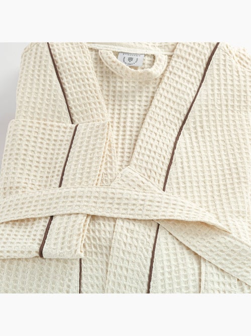 Accappatoio misto cotone 57 fili a nido d'ape KIMONO - Kiabi Accappatoio misto cotone 57 fili a nido d'ape KIMONO - Kiabi