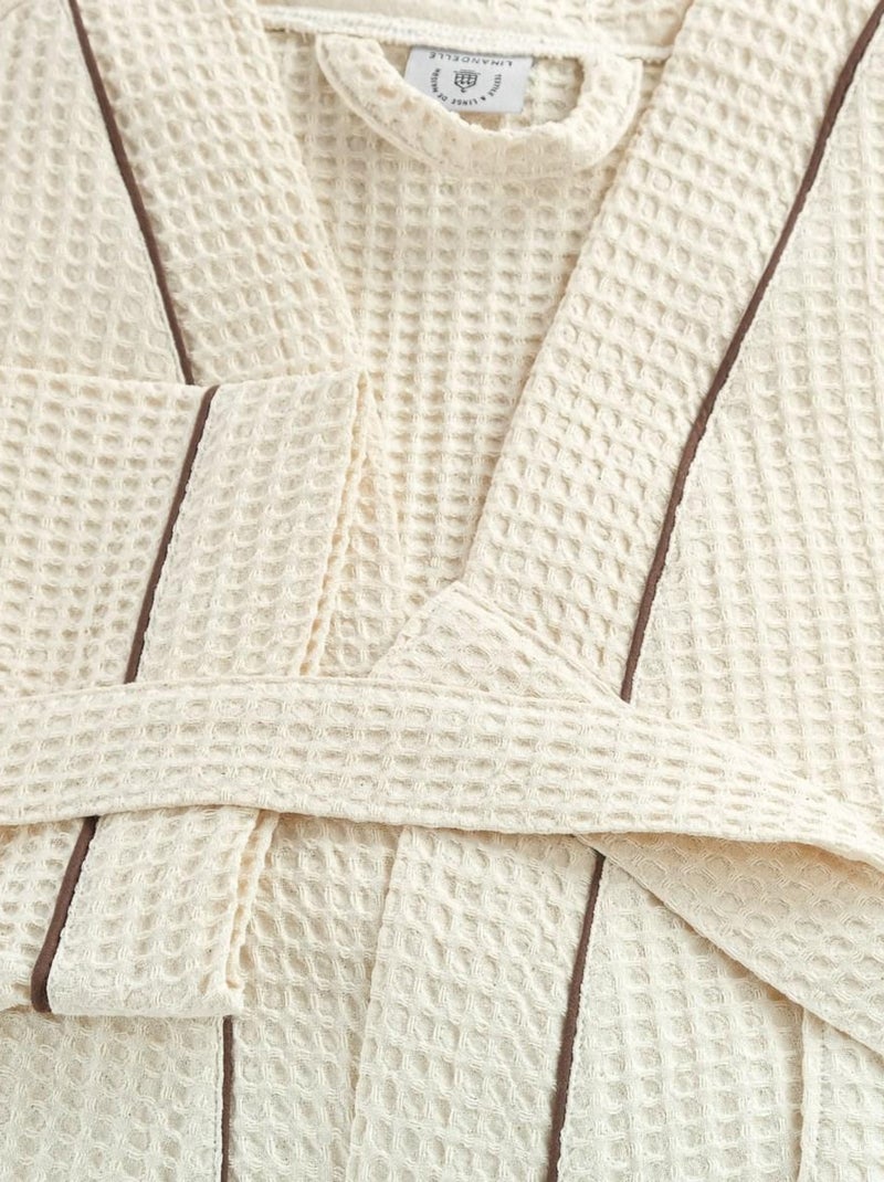 Accappatoio misto cotone 57 fili a nido d'ape KIMONO Ecru - Kiabi
