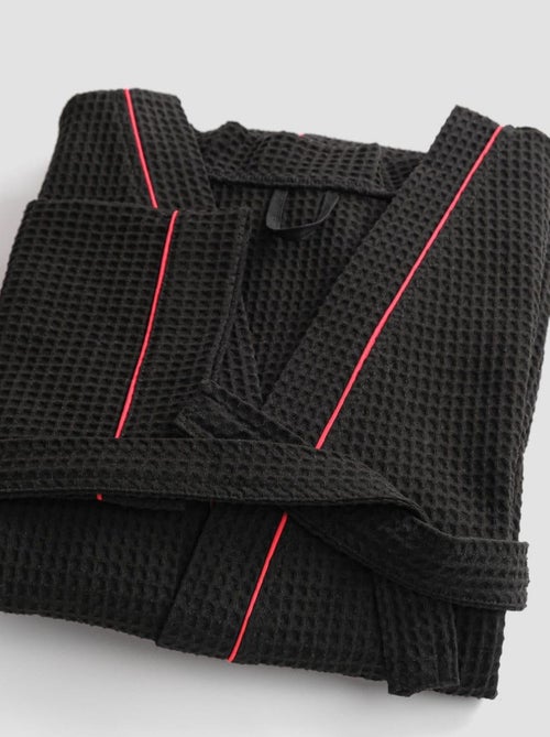 Accappatoio misto cotone 57 fili a nido d'ape KIMONO - Kiabi Accappatoio misto cotone 57 fili a nido d'ape KIMONO - Kiabi